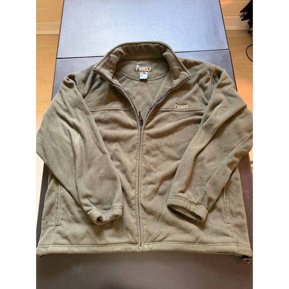 Rocky Mens Fleece Jacket Full Zip Olive Green Outdoor Hiking Layering 2XL